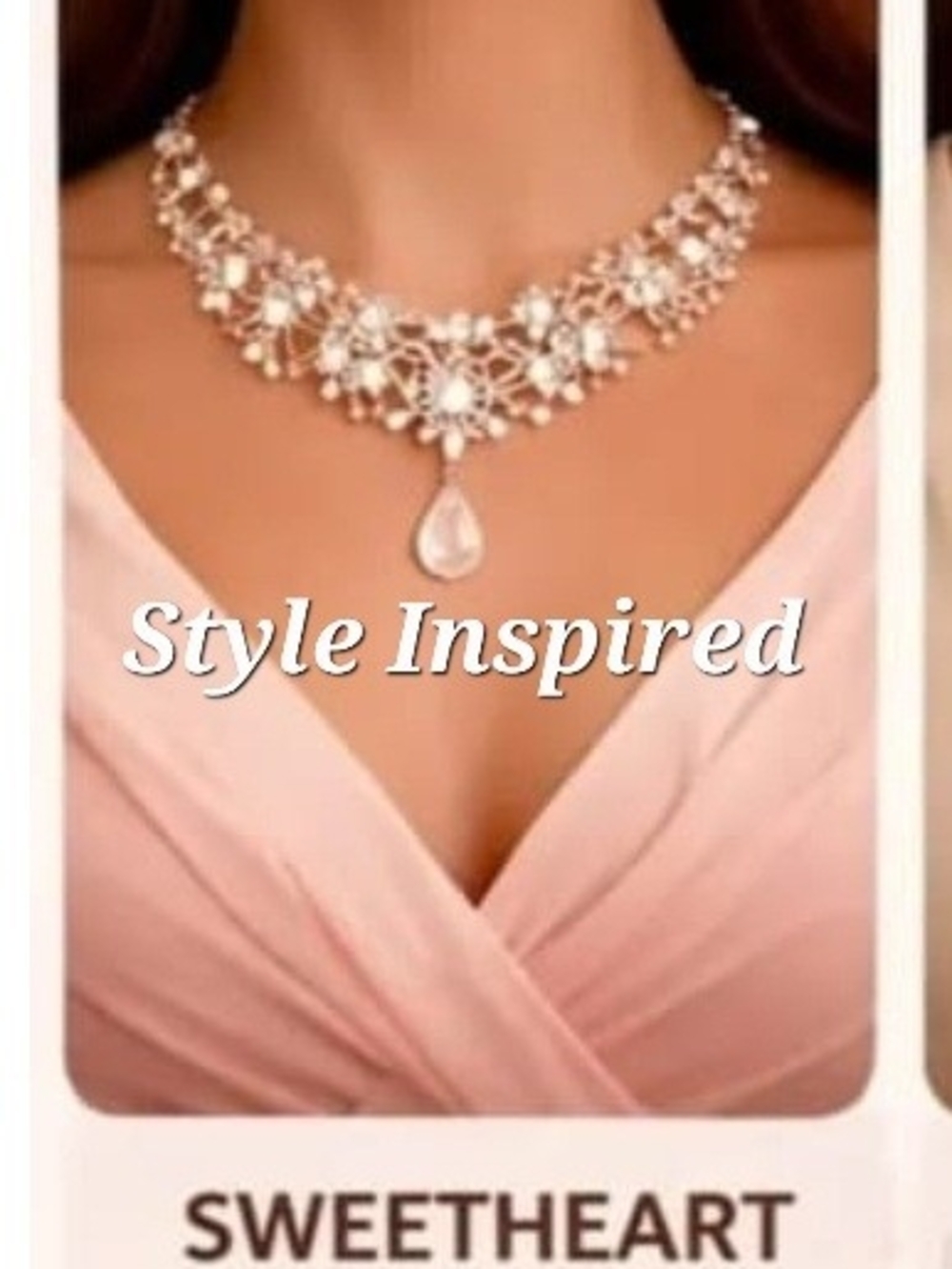 The Limited Antique Gold Floral Crystal Bib Necklace in Gray and Clear - Picture 11 of 11